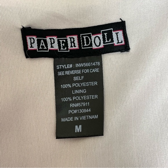 Paper Doll Dress! Size Medium! Evening Cocktail Party Hi-Lo Pastel Watercolor - Picture 14 of 16